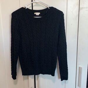 Classic Cable Knit Women's Sweater - Black